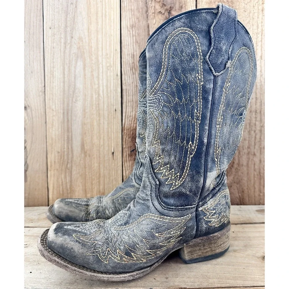 Corral Brown Cowboy Western Boots Kids Size 2 A1032 Cowgirl
